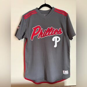 Gray Phillies Jersey with Red Accents
